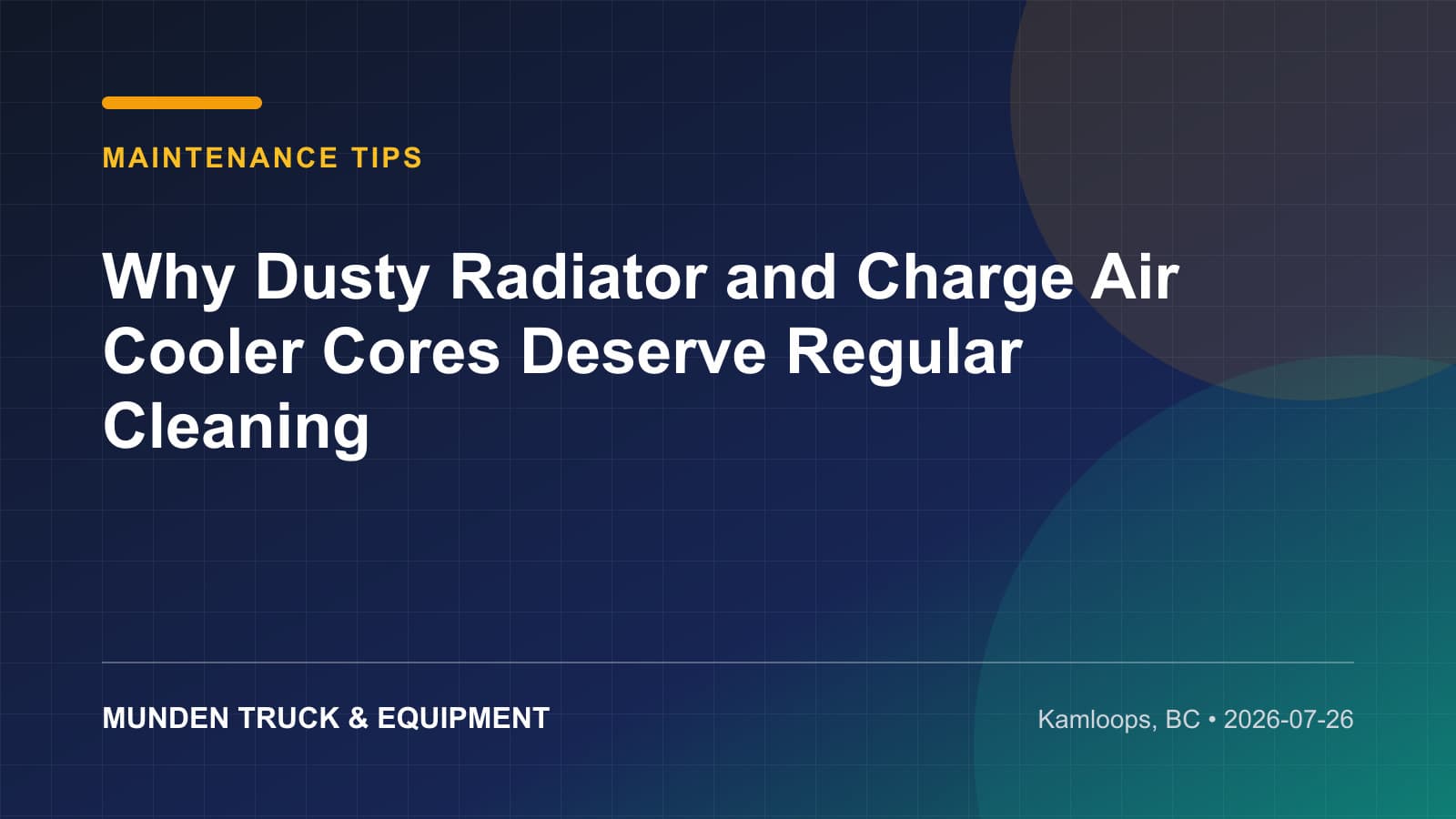 Why Dusty Radiator and Charge Air Cooler Cores Deserve Regular Cleaning